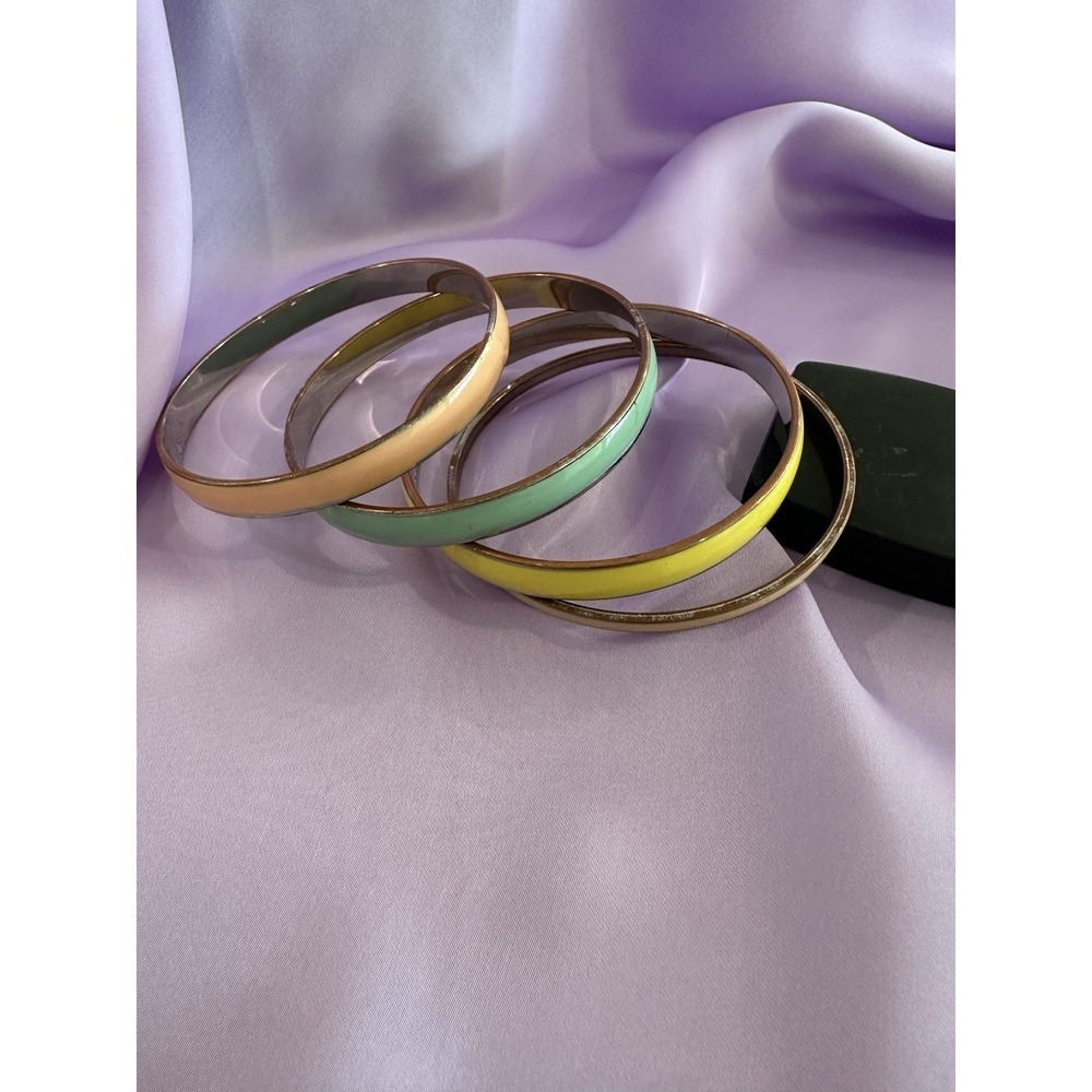 vintage gold tone enamel bracelets Set Of 4